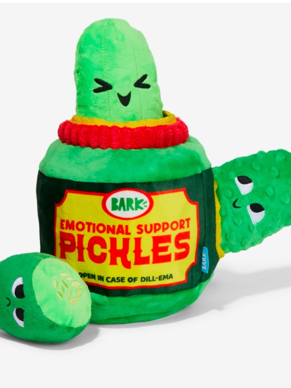 Dog Toy Emotional Pickles- open in case of a Dill-Ema !